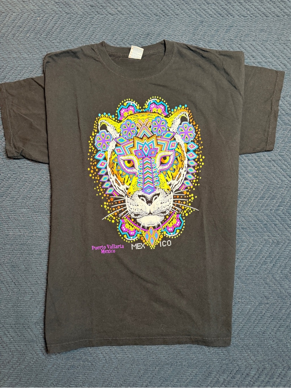 Vintage Yazbek Heavyweight Tiger Mandala Graphic Tee Shirt Puerto Vallarta 2XL